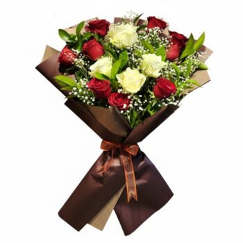 Aşkın Ahengi – Kırmızı & Beyaz Gül Buketi