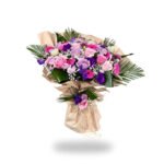 İthal Pembe Ve Lila Gül Buketi