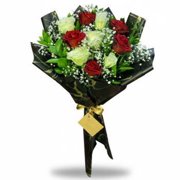 Zarafet Harmanı Kırmızı & Beyaz Gül Buketi