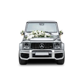 Gelin Arabası Çiçeği – Beyaz Lilyum & Gül Kaput Süslemesi