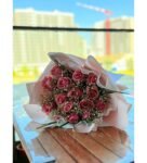 İthal 15 Pembe Gül Buketi