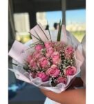 İthal 15 Pembe Gül Buketi