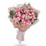 İthal Pembe Gül Ve Lilyum