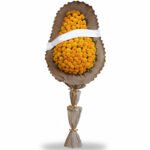 Kraft Kenarlı Sarı Cinyalı Ayaklı Sepet – Açılış ve Tören Çelengi