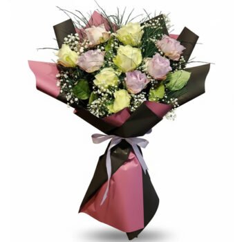 Pastel Rüya – Lila & Krem Gül Buketi