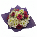 Öğretmenler Günü kırmızı gül papatya buketi